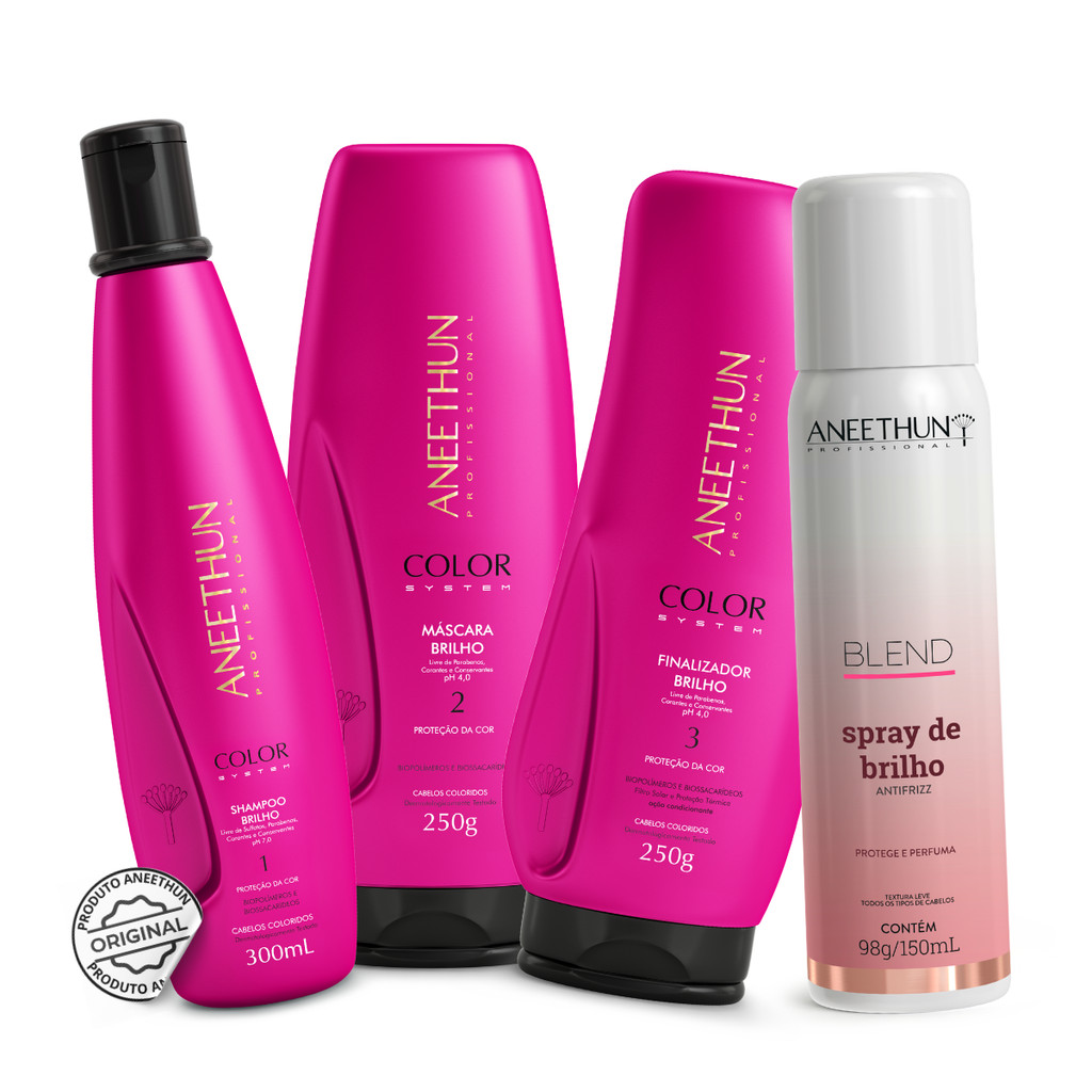 Aneethun Color System - Kit Color 3 produtos + Spray de Brilho