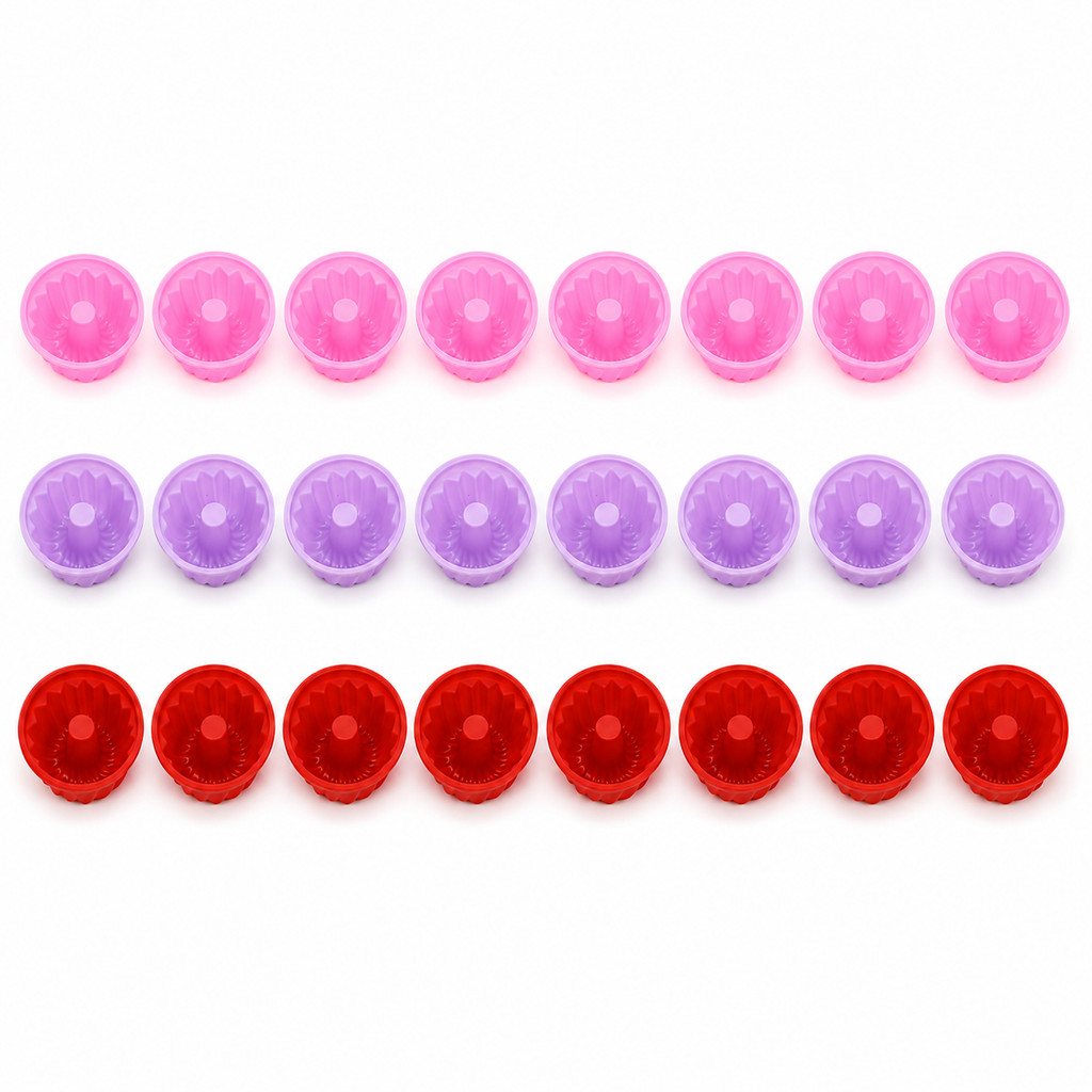 Kit 24 Mini Forma Redonda de Silicone Cupcake Sobremesa Confeitaria Cozinha Forminha Molde  Muffins