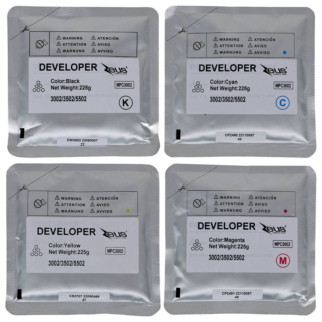Revelador Developer 225g Compatível com MPC3002 MP C3002 Zeus para C4501A C5501 C3502 C3501 C5502