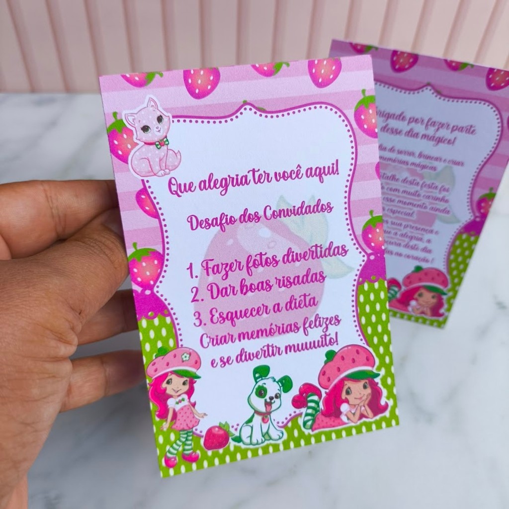 Kit 10 a 30 Plaquinhas de Agradecimento - Centro de Mesa Moranguinho Lembrancinhas