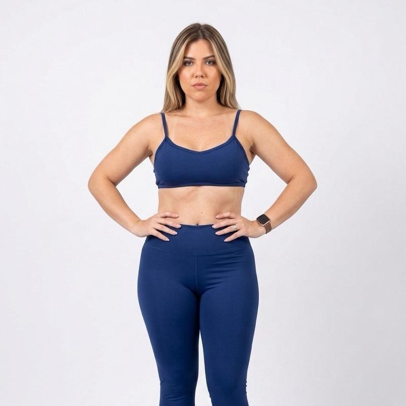 Conjunto Feminino Academia Suplex Poliamida Top e Calça Zero transparência Gramatura 310