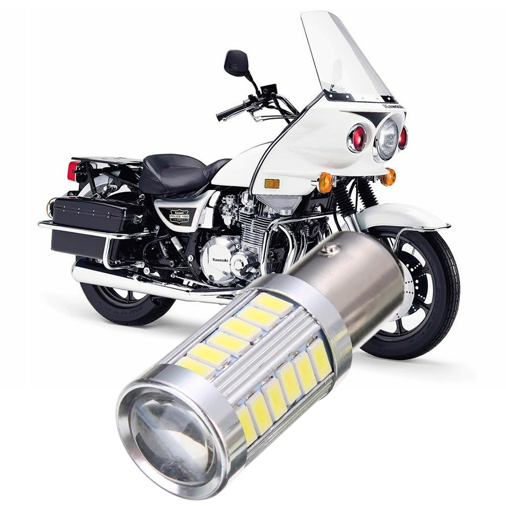 Lampada Ultra LED Luz de Freio e Lanterna Traseira P21/5W Moto Motocicleta Kawasaki KZ 1000 Touring 1997 a 2002