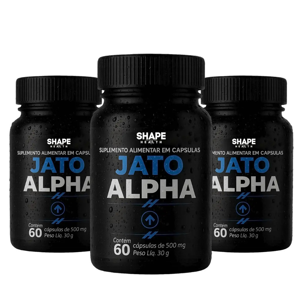 Kit 3 Jato Alpha 60 Cápsulas - Suplemento Saúde Do Homem Marca Shapehealth Jato Alfa