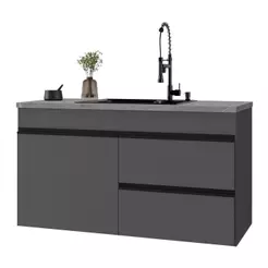 Balcão de Cozinha Gabinete Pia 120cm 2 Portas 1 Gaveta Suspenso Milano Multimóveis MP2414
