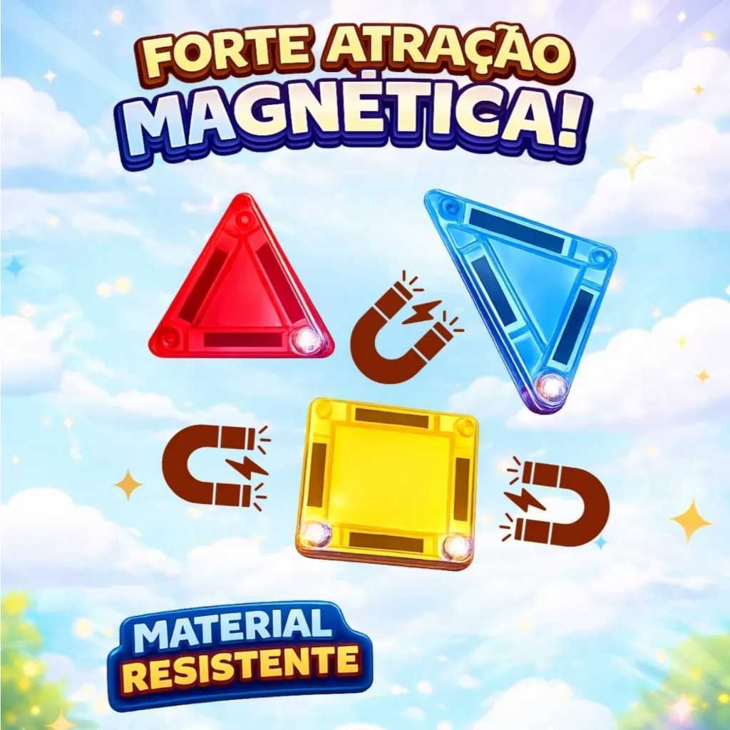 Mini Blocos 3D De Montar Brinquedo Magnético Construção Educativo Infantil 3D — imagem 2 de 2