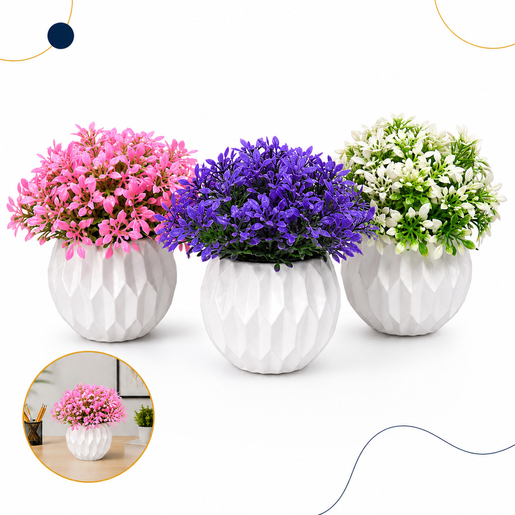 Vasos Gesso Decorativos Premium Plantas Artificiais Luxo