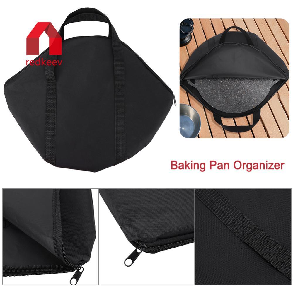 Saco De Armazenamento De Assadeira Com Alça Organizador De Panelas De Acampamento À Prova D'água 47x38cm