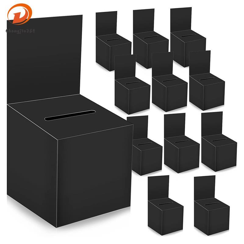 [Novo C] Caixa De Doação De Rifa De 12 Pacotes Para Fundratar , Papelão Com Slot Bilhete E Título Removível