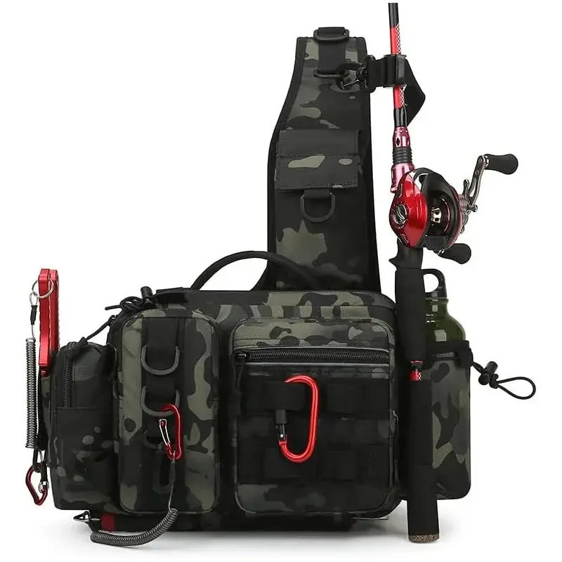 Mochila para Equipamento de Pesca, Caixa de Iscas, Bolsa de Armazenamento de Equipamentos, Pochete para Homens, Mochila