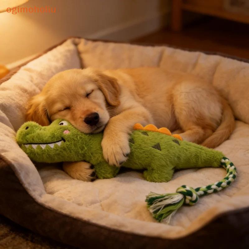 [GMH] Brinquedo De Crocodilo Indestrutível Para Cães Com Nó De Pelúcia Design Animal Animais De Estimação Mastigar Reduz