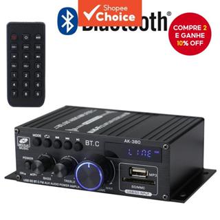 AK380 800W Amplificador Bluetooth HiFi Áudio Karaokê Home Theater Potência Classe D USB SD Entrada AUX em Oferta na Shopee