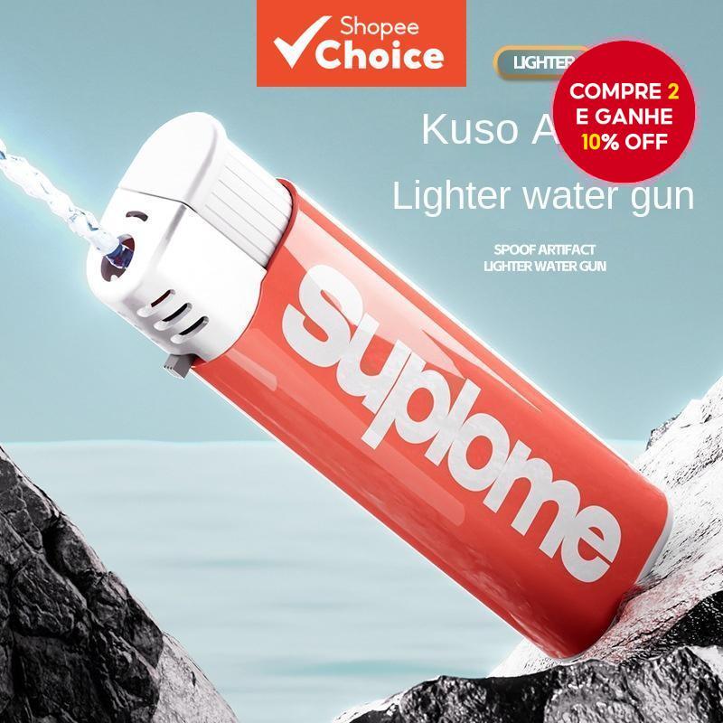  Isqueiro Truque Tipo Pressão, Brinquedo Pistola de Água em Spray de Névoa para Extinção de Fumaça e Diversão