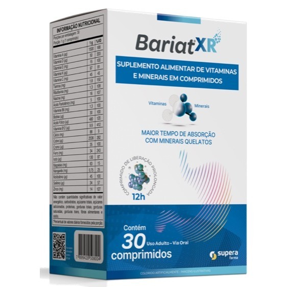 Bariat XR Multivitamínico Pós Bariátrica 30 Comprimidos Liberação Prolongada