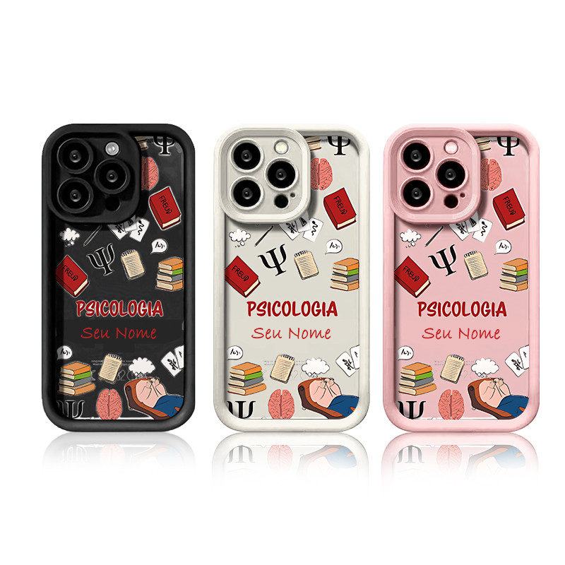 Capinha para samsung a15 a14 a12 a03 a35 a32 a50 a54 a55 a20 a35 a71 a23 a72 m34 a53 capa psicologia Profissão com nome