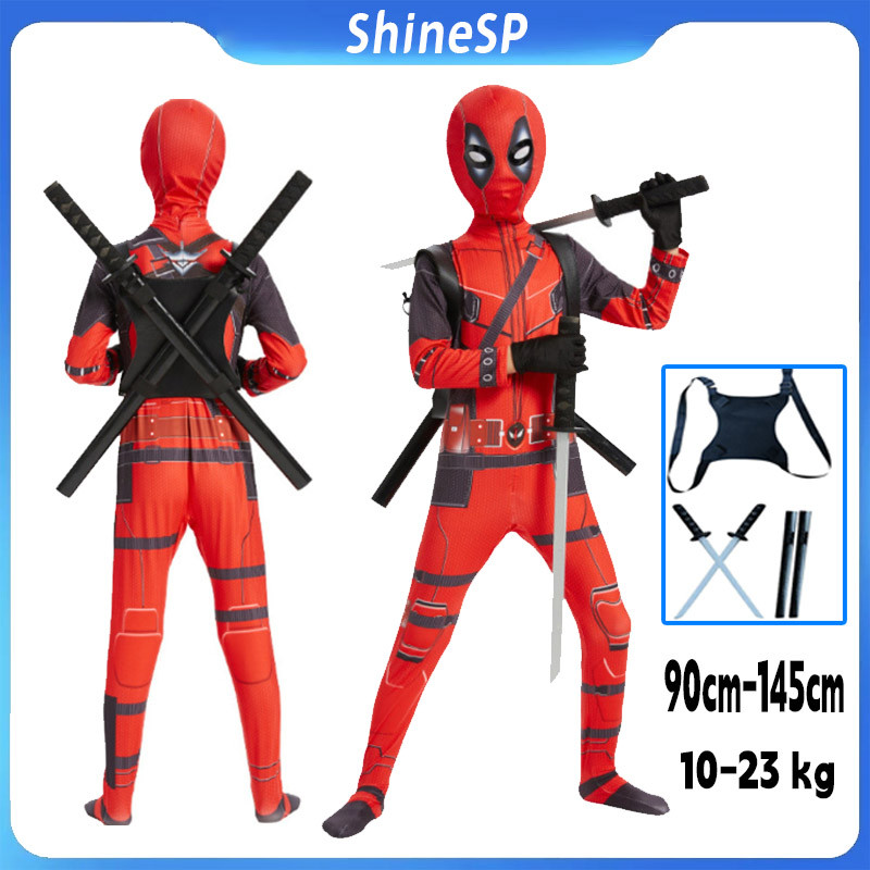 Fantasia Deadpool Para Halloween Com Espada Para Infantil