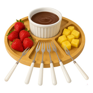 Tábua Petisqueira Com Garfinhos Bambu Ramequin Queijos Petiscos Salame em Oferta na Shopee