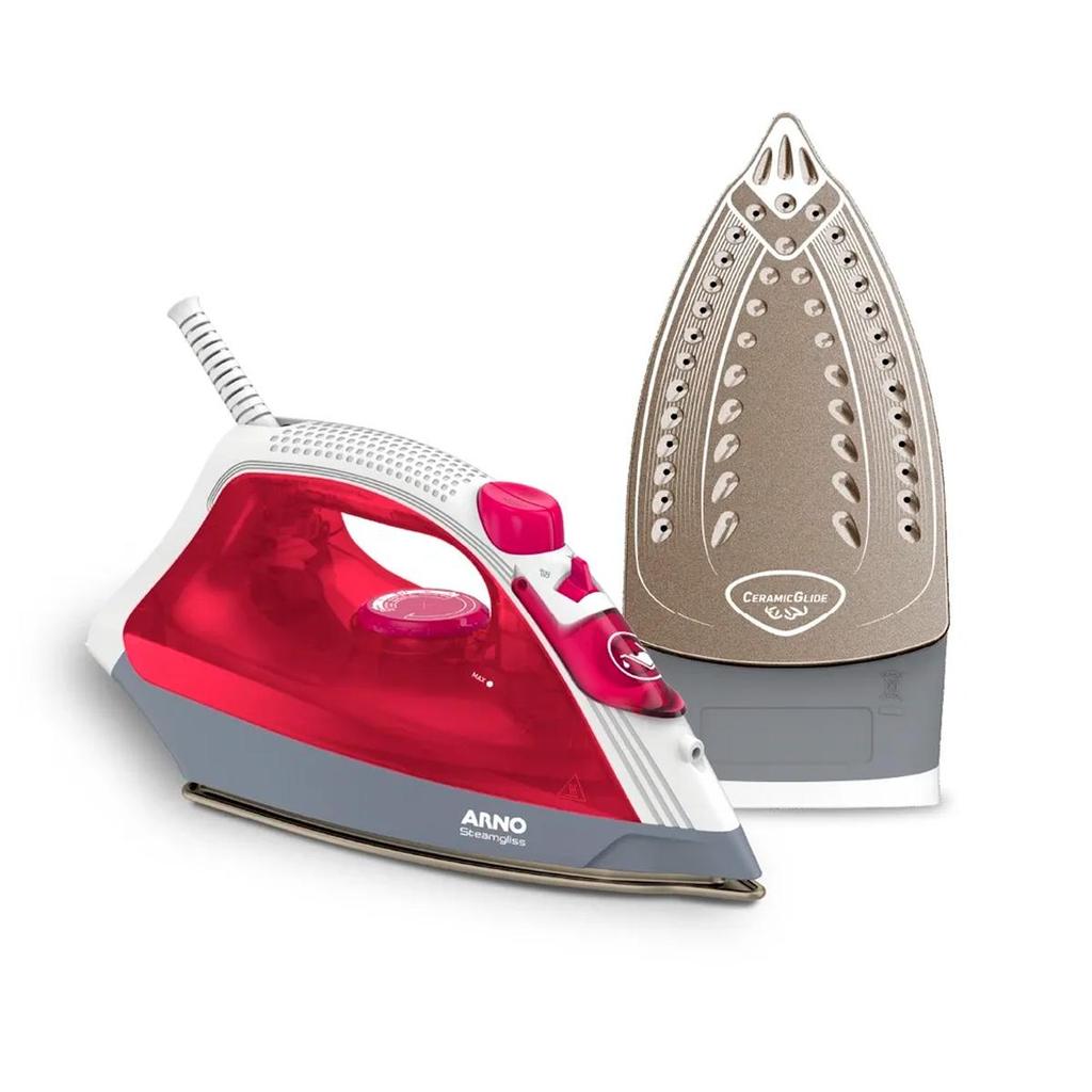 Ferro de Passar Roupa a Vapor Steamgliss com Ponta de Precisão FSGC Rosa - Arno em Oferta na Shopee
