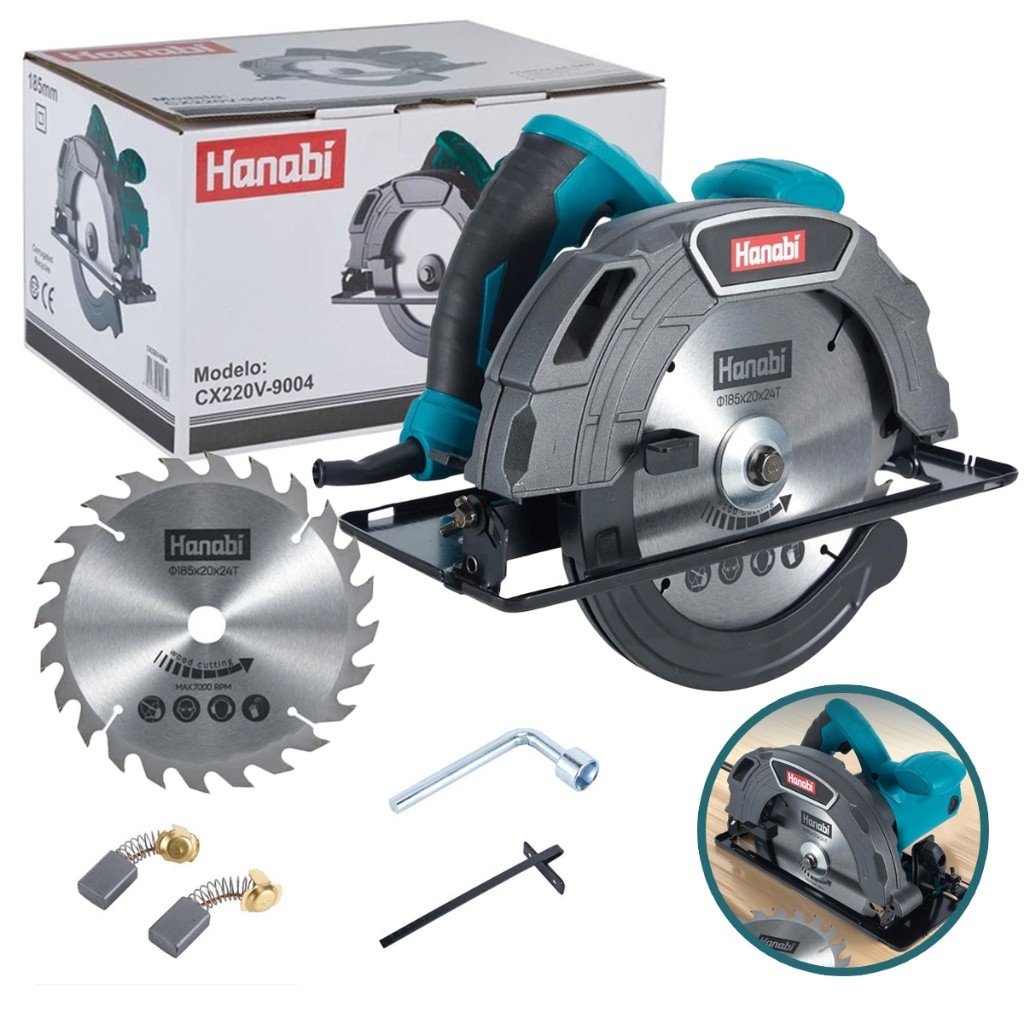 【Hanabi】Serra Circular 1800W Elétrica Profissional Hanabi Disco 185mm 8000rpm Potente P/ Obra em Oferta na Shopee