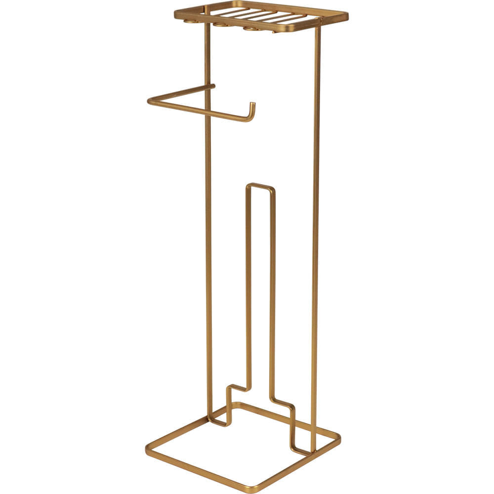 Suporte de Papel Higiênico de Chão com Porta Celular Dourado Bel em Oferta na Shopee