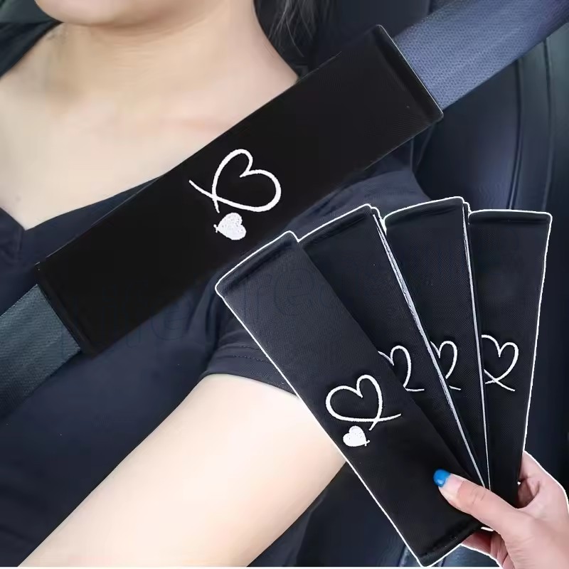Almofadas De Ombro Para Cinto De Segurança De Carro-Capa De Ajustável-Acessórios Internos De Automóveis Adultos Bordada