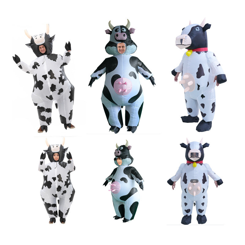 Traje Inflável De Cosplay De Vaca Grande Para Homens , Criativo , Dia Das Bruxas , Festa De Natal , Roupa De Brincadeira