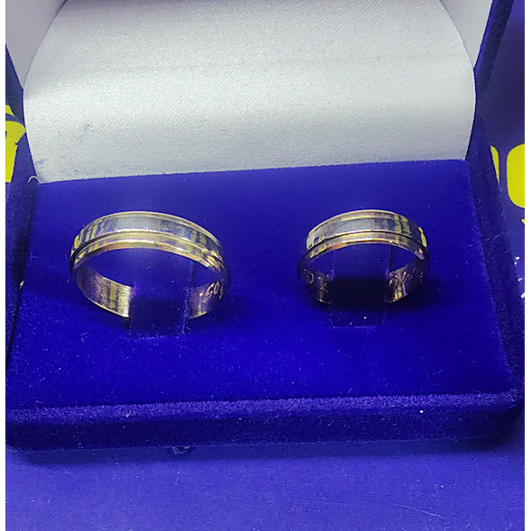 Alianças Bodas de Prata Noivado Casamento Ouro Branco e Amarelo 18 Kilates Peso 7 Gramas 6 mm Maciças e Gravadas