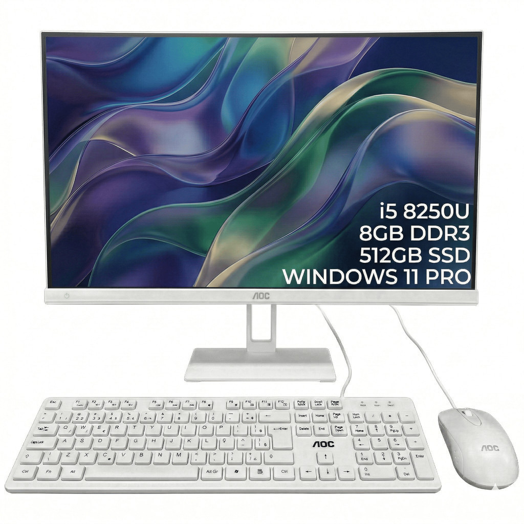 Computador AOC All In One AOC Intel Core I5 8ª Geração SSD 512GB 8GB RAM Tela 27" Windows 11 Pro Teclado Mouse