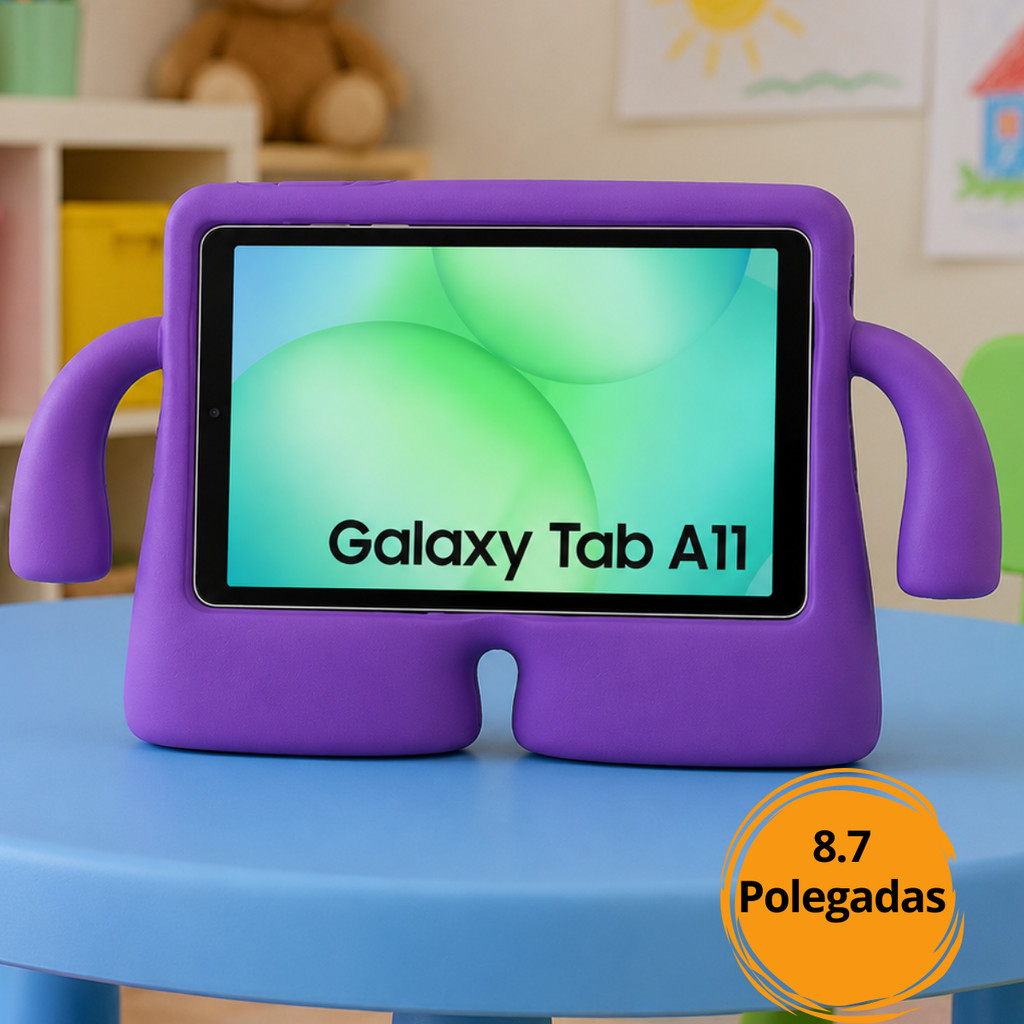 Capa Infantil Anti-impacto com Alças Galaxy Tab A11 8.7  Com bracinhos de suporte para toadas as idades, diversas cores