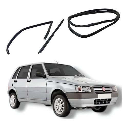 Jogo Borracha Pestana Porta Dianteira Direita Fiat Uno 2008