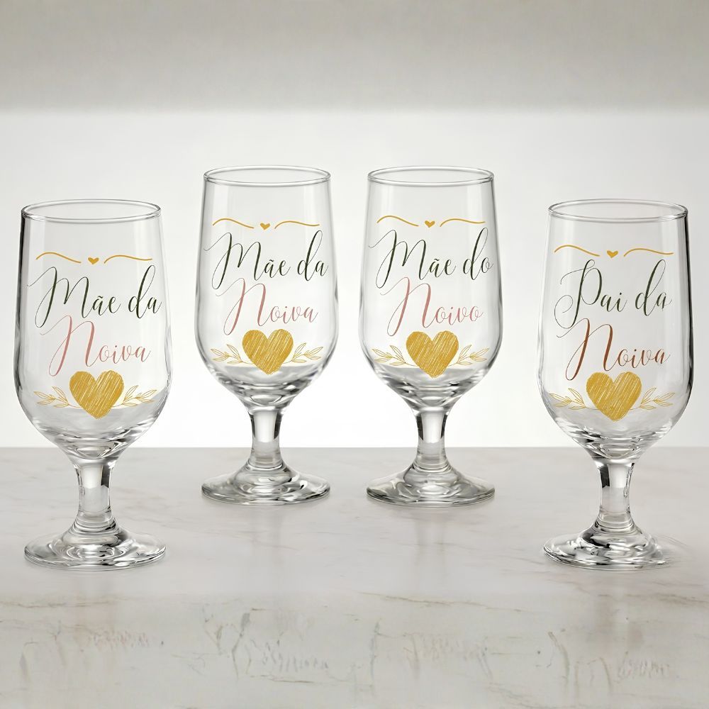 1 Taça Personalizada Pai Mãe da Noiva Mãe Pai Mae do Noivo Presente Casamento Madrinha Padrinho