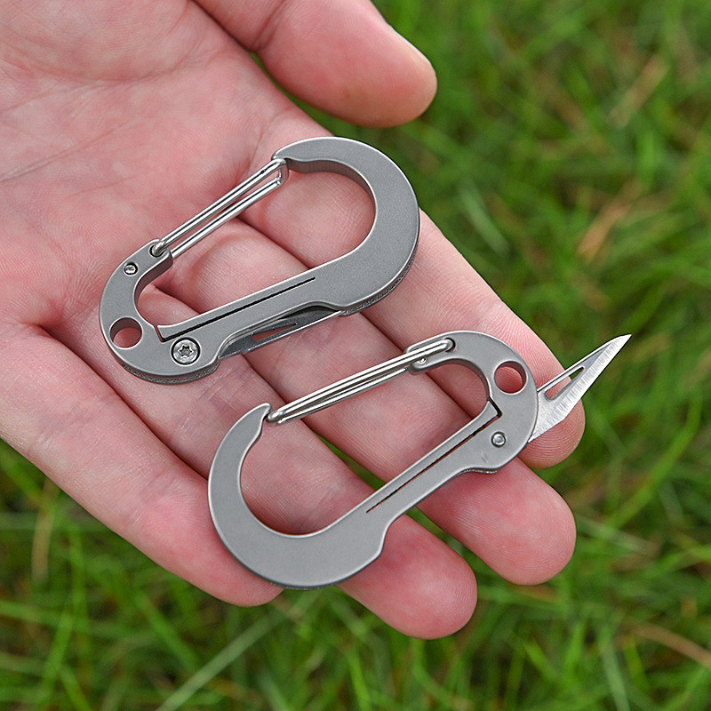 T liga de titânio chaveiro multifuncional pendurado fivela Mini EDC bolso faca portátil desmontagem expresso portátil fa