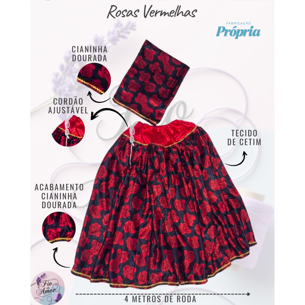 Saia 4 metros de roda com Ojá combinando | Kit estampa africana em várias cores | Ideal para Umbanda/Candomblé, uso em g