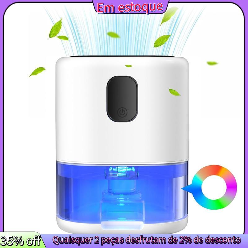 Desumidificador Para Casa , Desumidificadores Com 7 Luzes Coloridas , Pequeno De 1000ML Ultra Silenciosos Plugue Ue