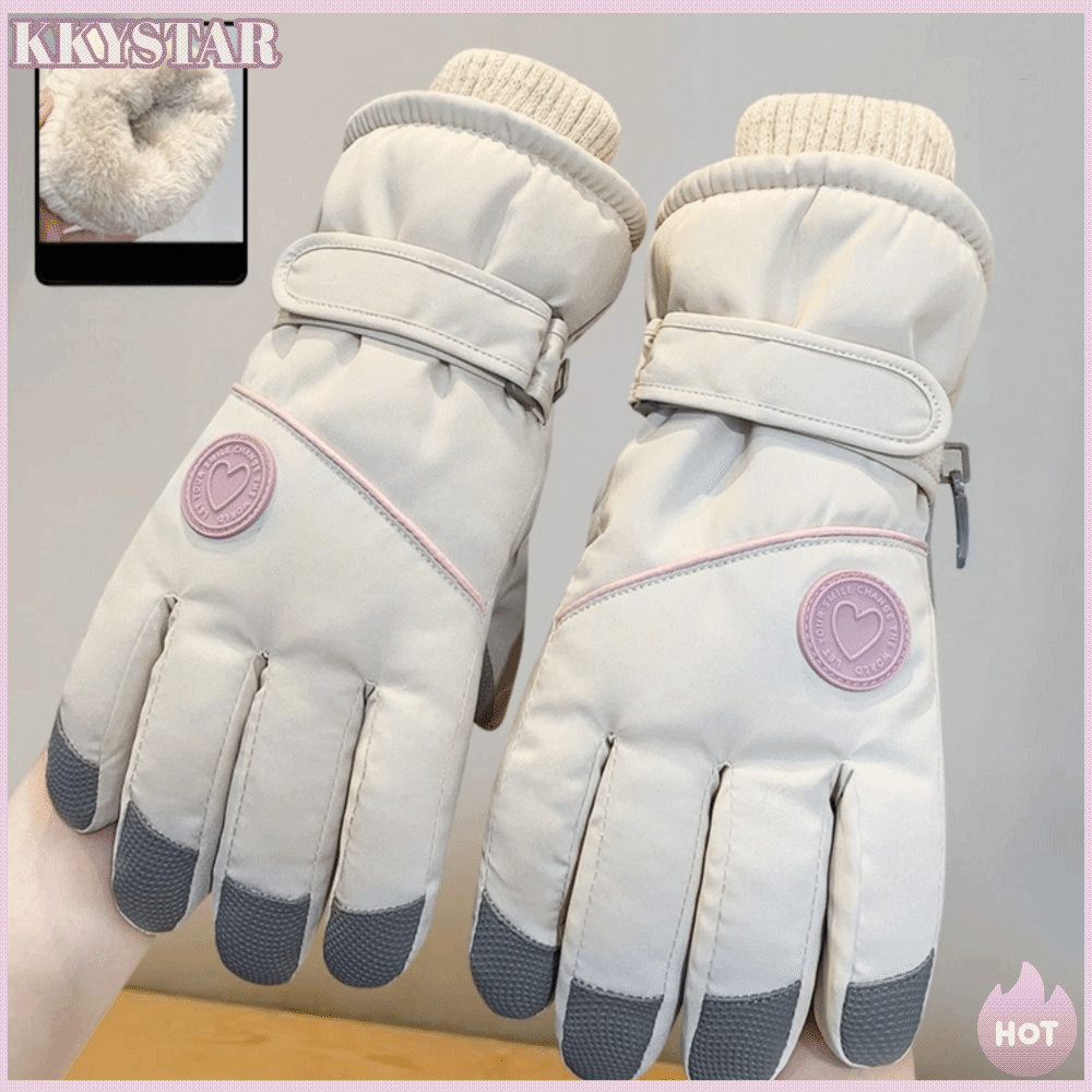 KKXY Luvas De Pelúcia Femininas,Esqui Impermeáveis Para Snowboard Com Tela Sensível Ao Toque Neve Quentes De Inverno