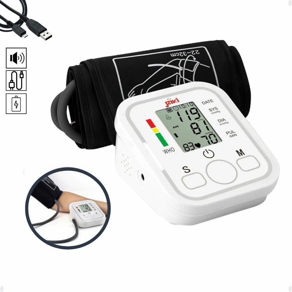 💓 Medidor de Pressão Arterial Digital Automático de Braço – Display LCD e USB