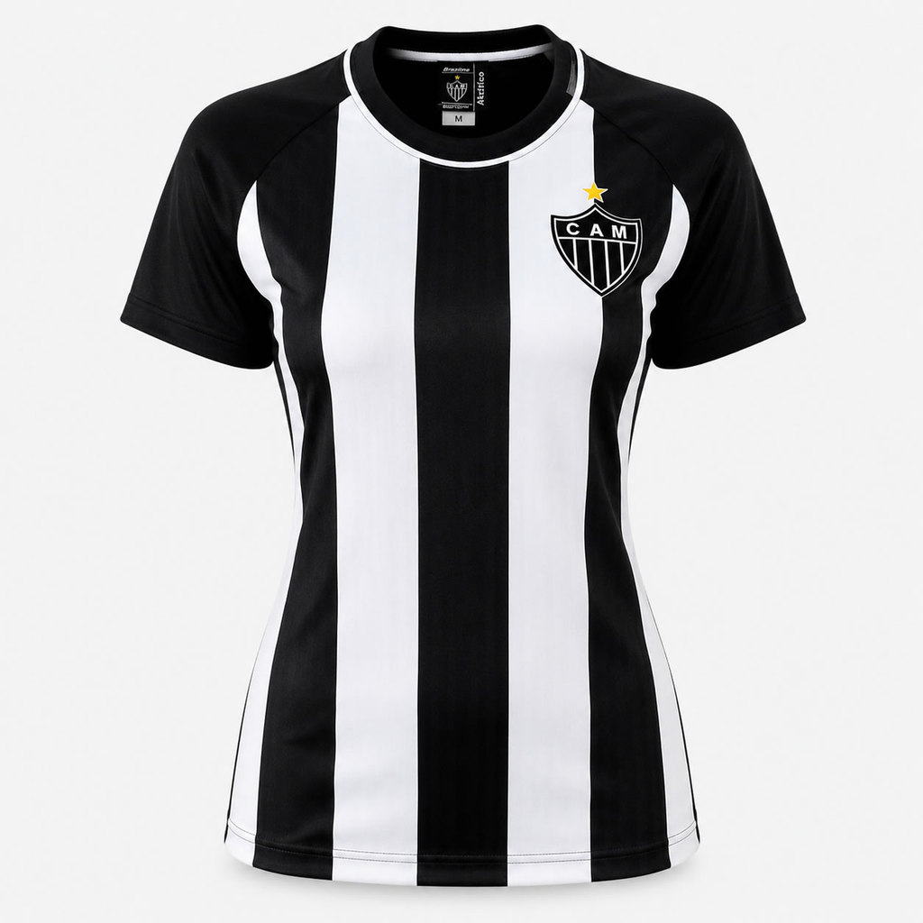 Camisa Feminina Atlético Mineiro Casual Berro Torcedora Galo Oficial
