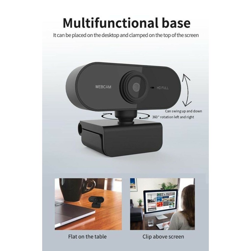 Webcam Full HD 1080P com Microfone Integrado Conexão USB para PC e Notebook Home Office e Aulas Online