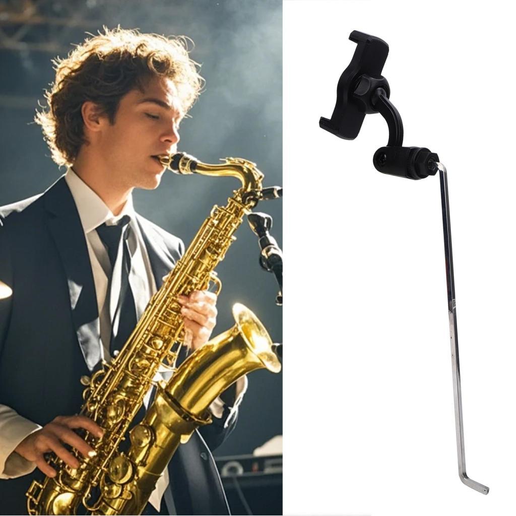 sakurabc LiebeWH Alto Sax Suporte De Montagem De Telefone Com Interface Quadrada De 4x4 mm Braçadeira De Abertura De 9 C