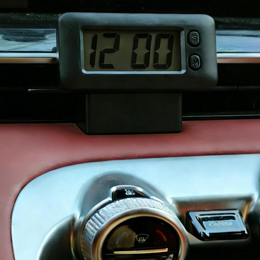 Carro LCD Display Digital Relógio Data E Tempo Painel Do Ornamentos Auto-Adesivo Eletrônico decfeyebr
