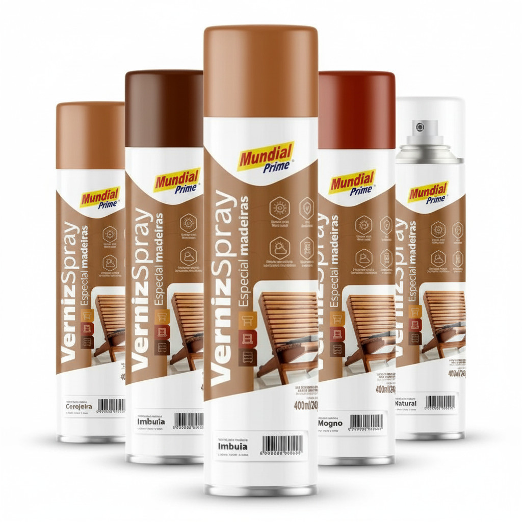 Verniz Spray Especial Para Madeira 400ml Mundial Prime - Várias Cores em Oferta na Shopee