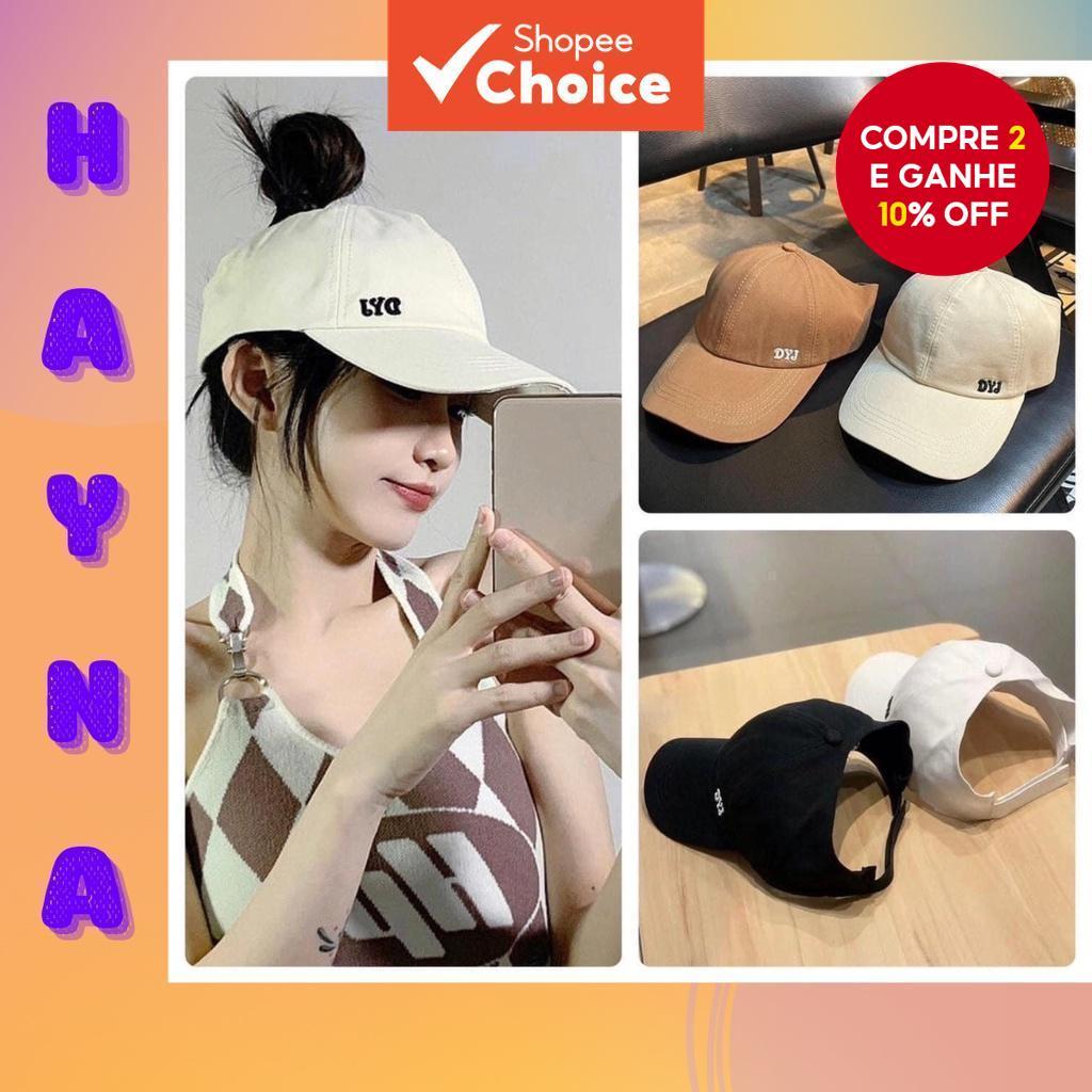 Chapéu De Sol Feminino Respirável Com Rabo De Cavalo Alto – Bico De Pato Proteção UV E Top Oco Para Uso Externo/Diário