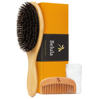 Conjunto de escova de cabelo 100% de pelos de javali.  
Pelos naturais macios, exclusivos para cabelos finos.  
Restaur
