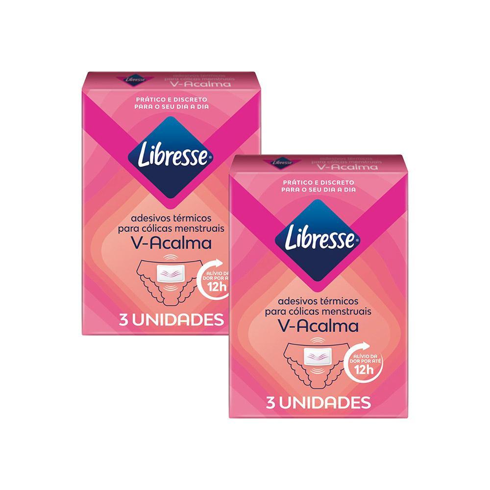Kit 2 Adesivos Termicos Libresse V-Acalma 3un Cada em Oferta na Shopee