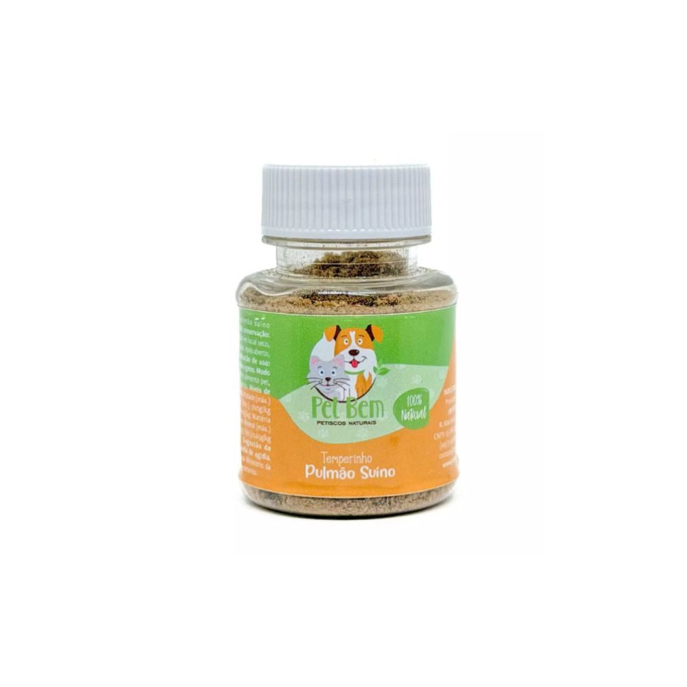 Mini Saborizante Natural de Pulmão Suíno para Cães e Gatos - Pet Bem