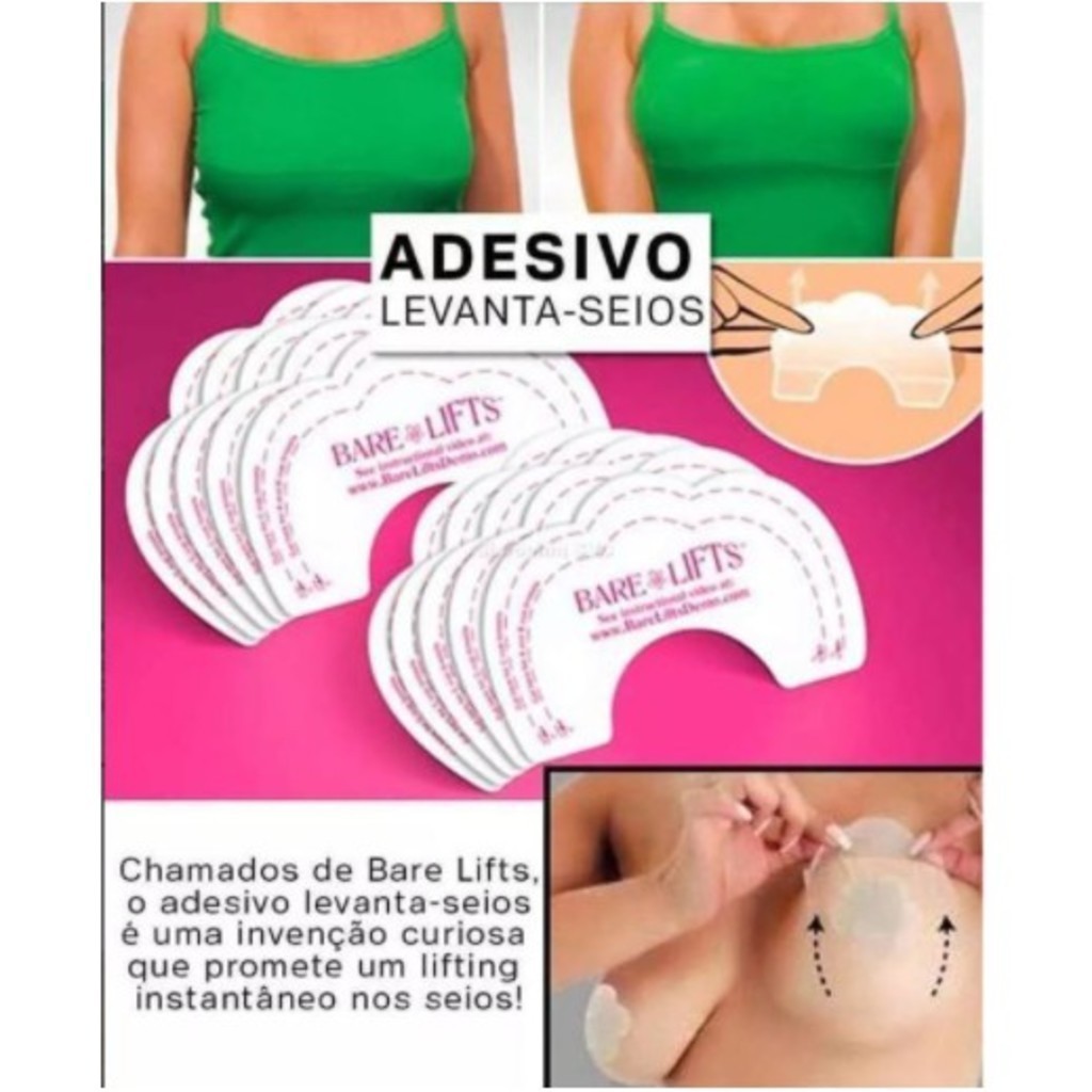 Adesivo até 50 Peças  em silicone,fita adesiva invisível elevador de peito Baré Lifts em Oferta na Shopee