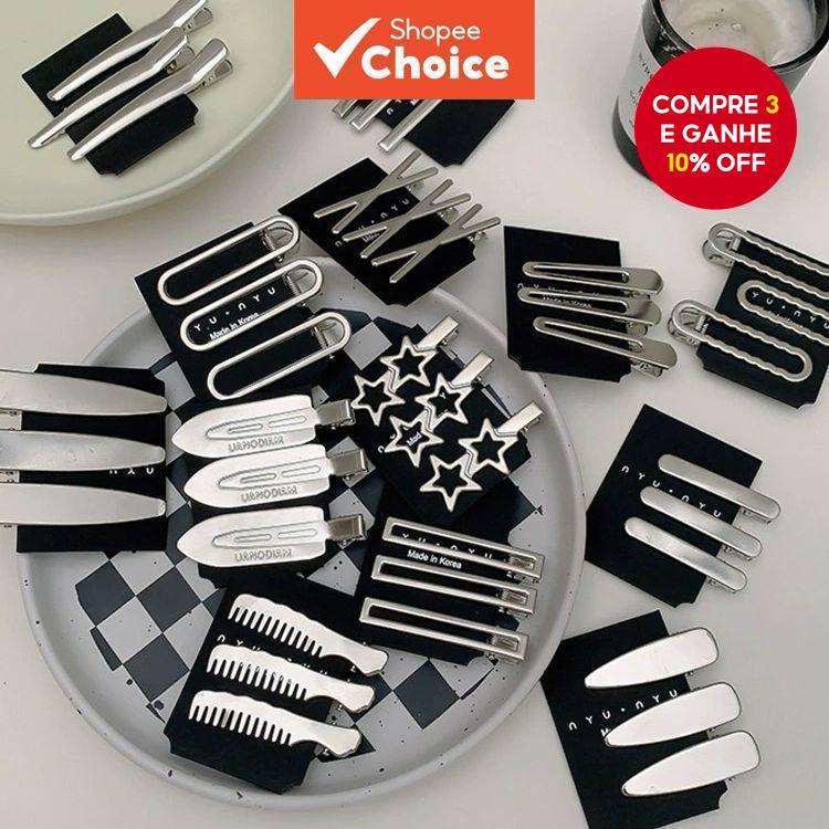 3 Peças De Clipes De Bico De Pato Estrela De Metal Doce-Franja Aberta E Acessórios De Cabelo Na Testa Para Uso Diário Fe