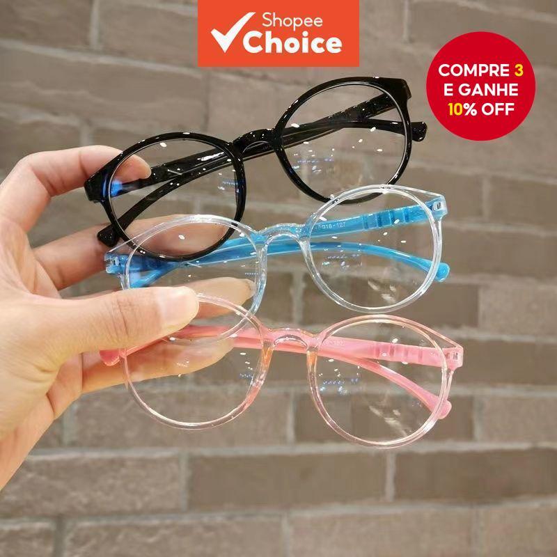 Crianças Óculos Moda Armações Redondas Leve Substituível anti Radiação Para Meninos Meninas