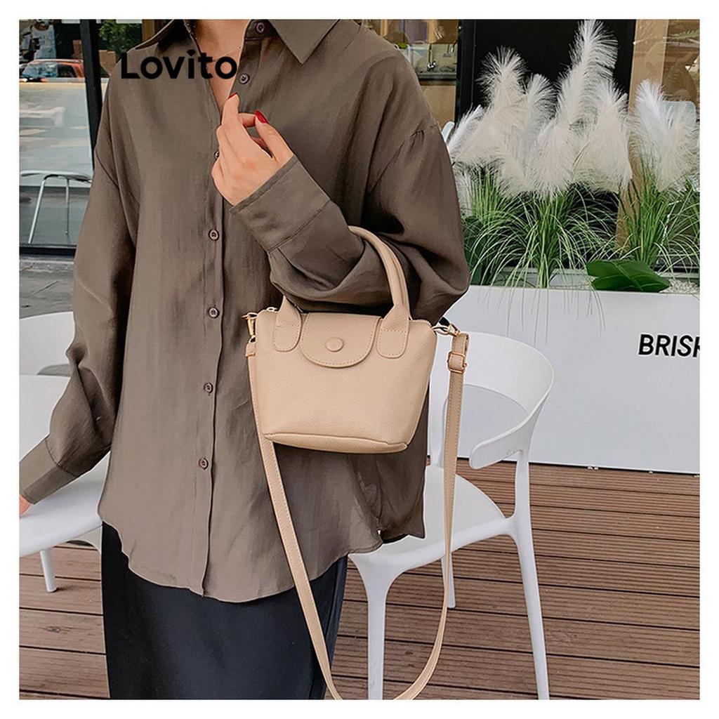 Detalhes do Lovito Bolsa de ombro pequena Casual simples com Design simples para mulheres LFA74071