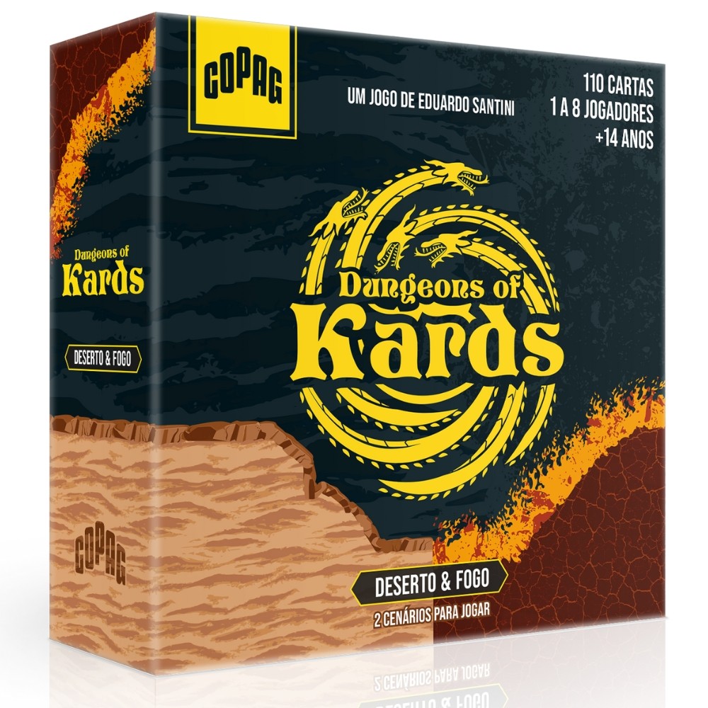 JOGO DE MESA DUNGEONS OF KARDS DESERTO FOGO COPAG 110 CARTAS RPG TABULEIRO BATALHA MEEPLE BOARD GAME