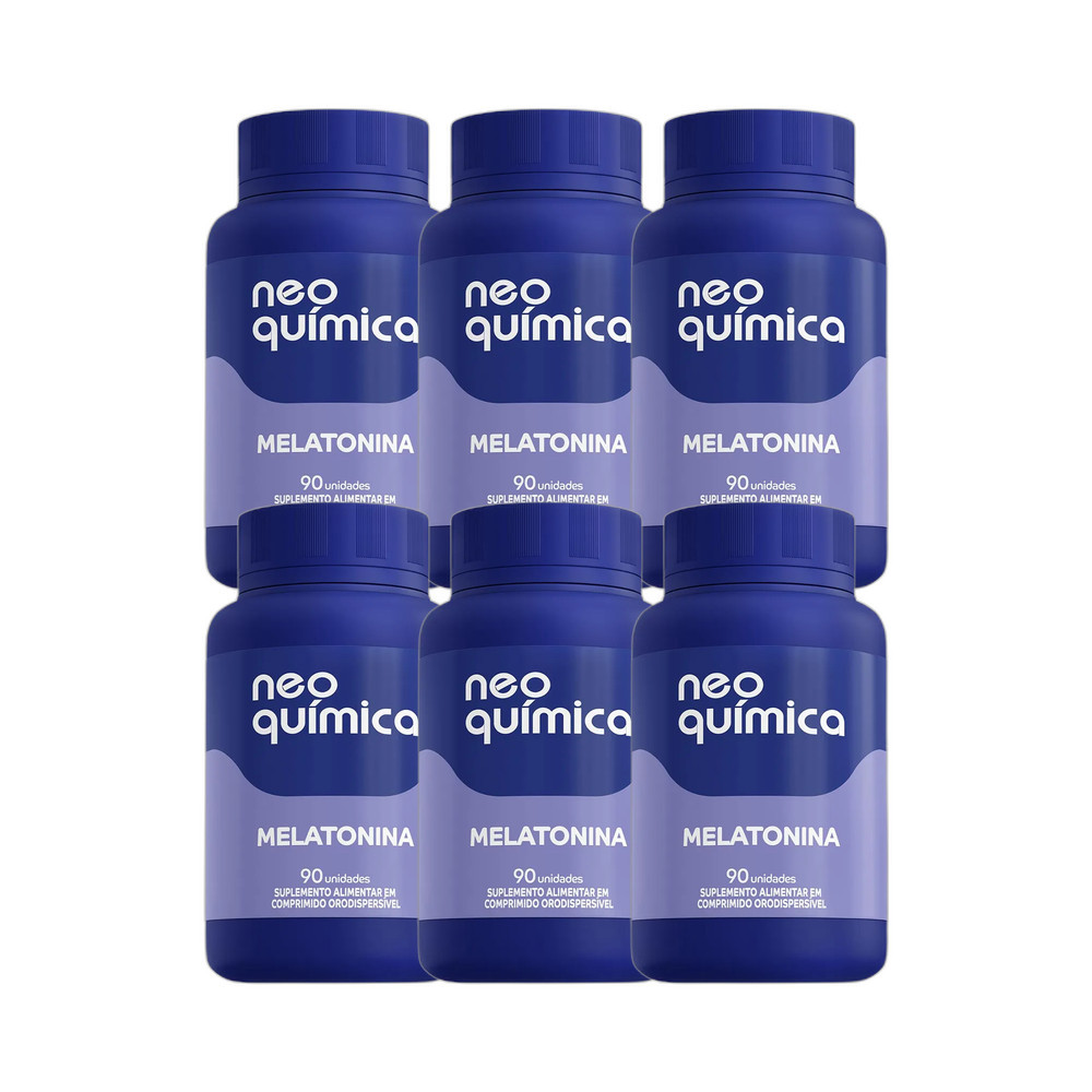 Kit 6x Melatonina Sabor Maracujá 90 Comprimidos - NEO QUIMICA